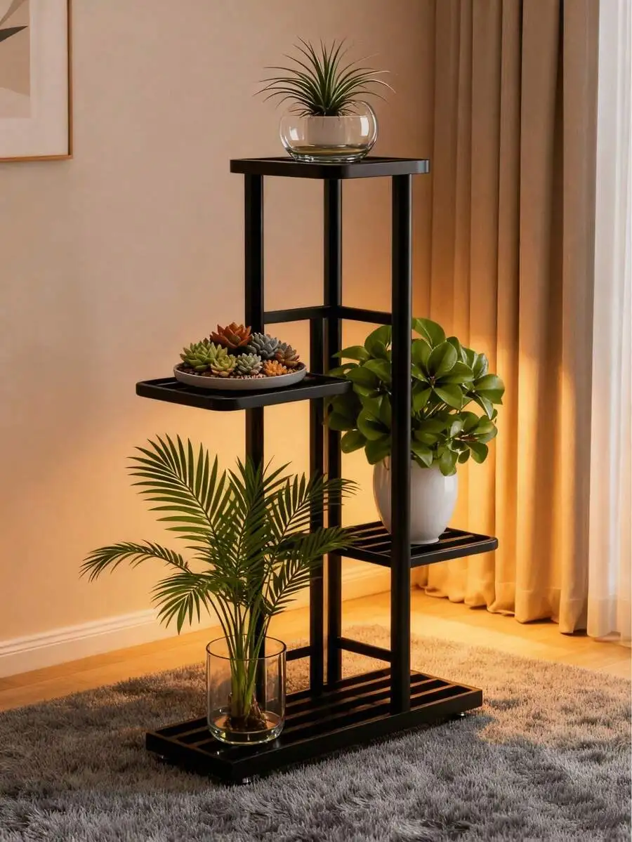 SHENGMAO 1/2/4/5/6/7-Tier Metal Plant Stand Versatile Indoor/Outdoor Display Rack, Ideal For Plant Arrangements, Modern Home & G