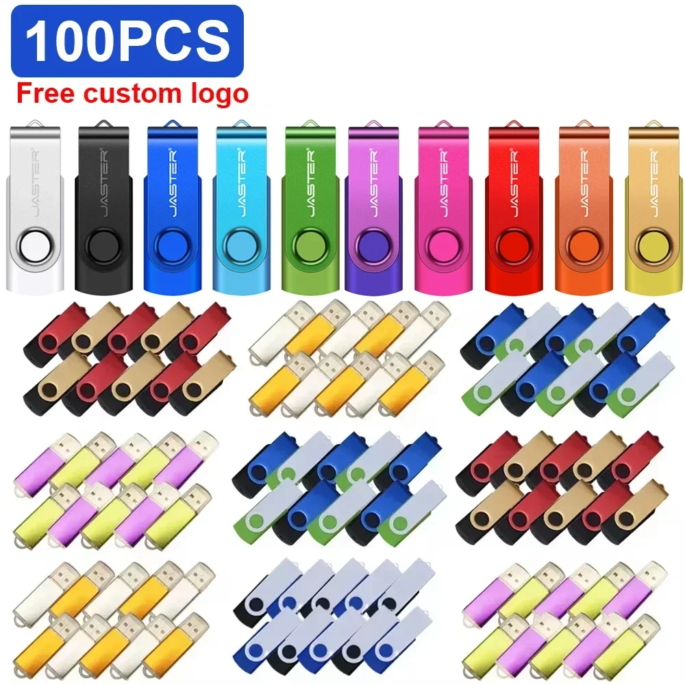 100PCS/LOT Hot Sale USB Flash Drive128GB Real Capacity Pen Drive 64GB Free Custom Logo Memory Stick 32GB 16GB Business Gift