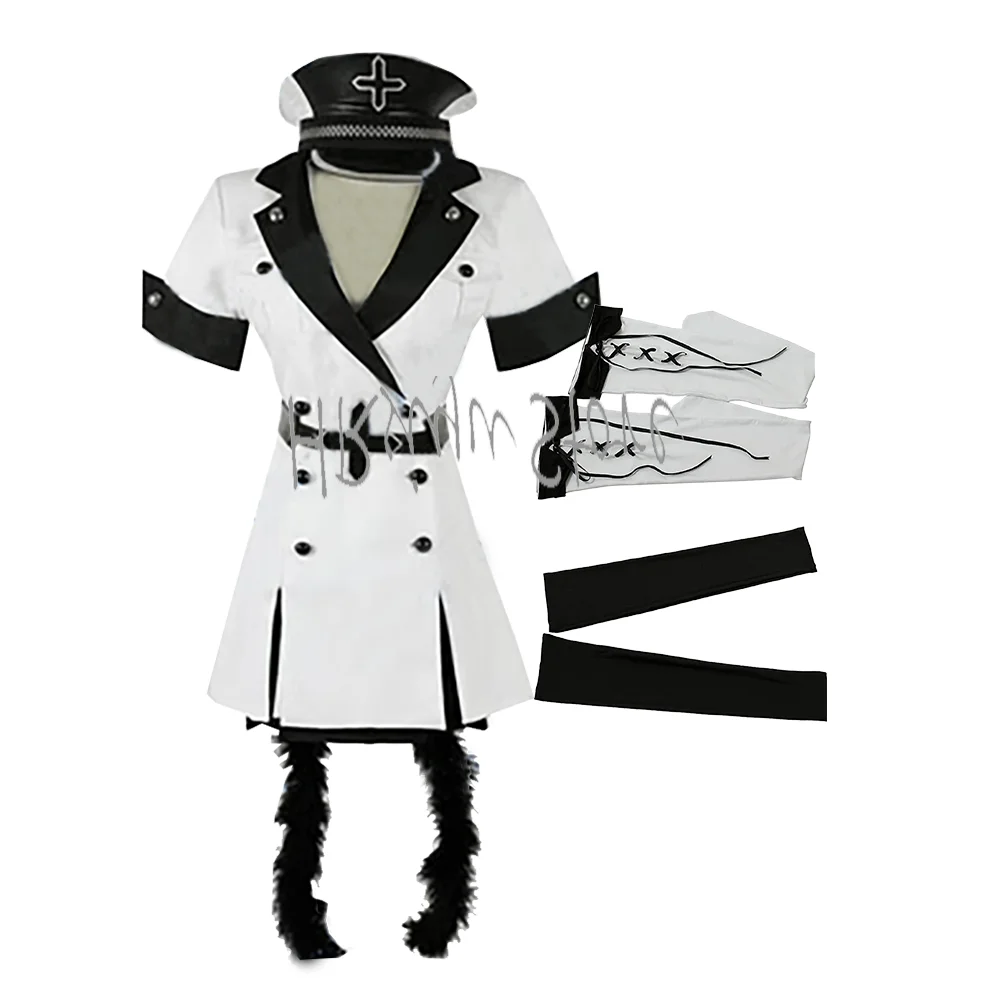 

（customized-Anime Cos Esdeath Empire Cosplay Costume White Uniform Clothes for Women suit Halloween Carnival Party suit for hat