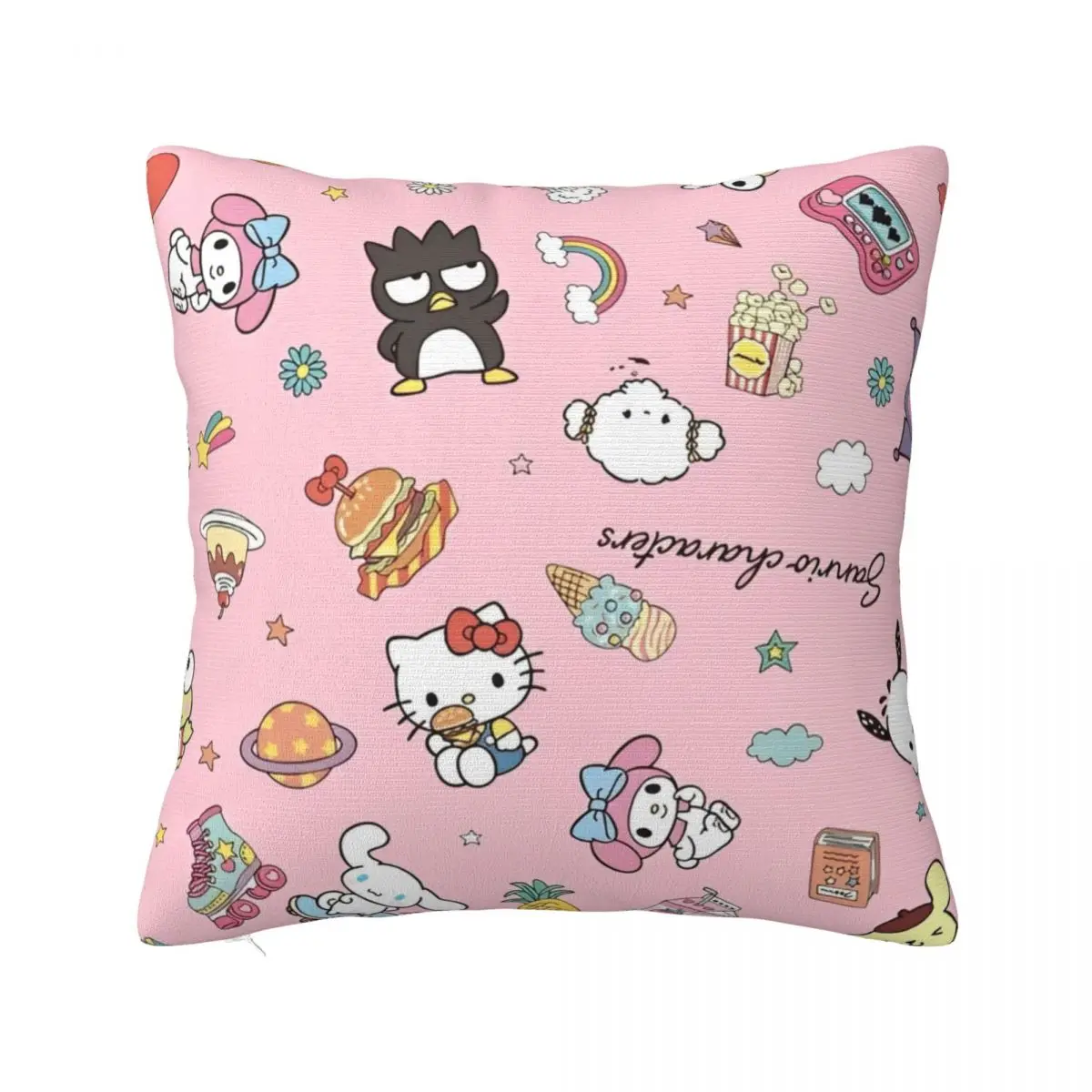 

Printed Sanrio Kuromi Melody Hello Kitty Pillowcase Fabric Cushion Cover Cartoon Throw Pillow Case Cover Drop Shipping