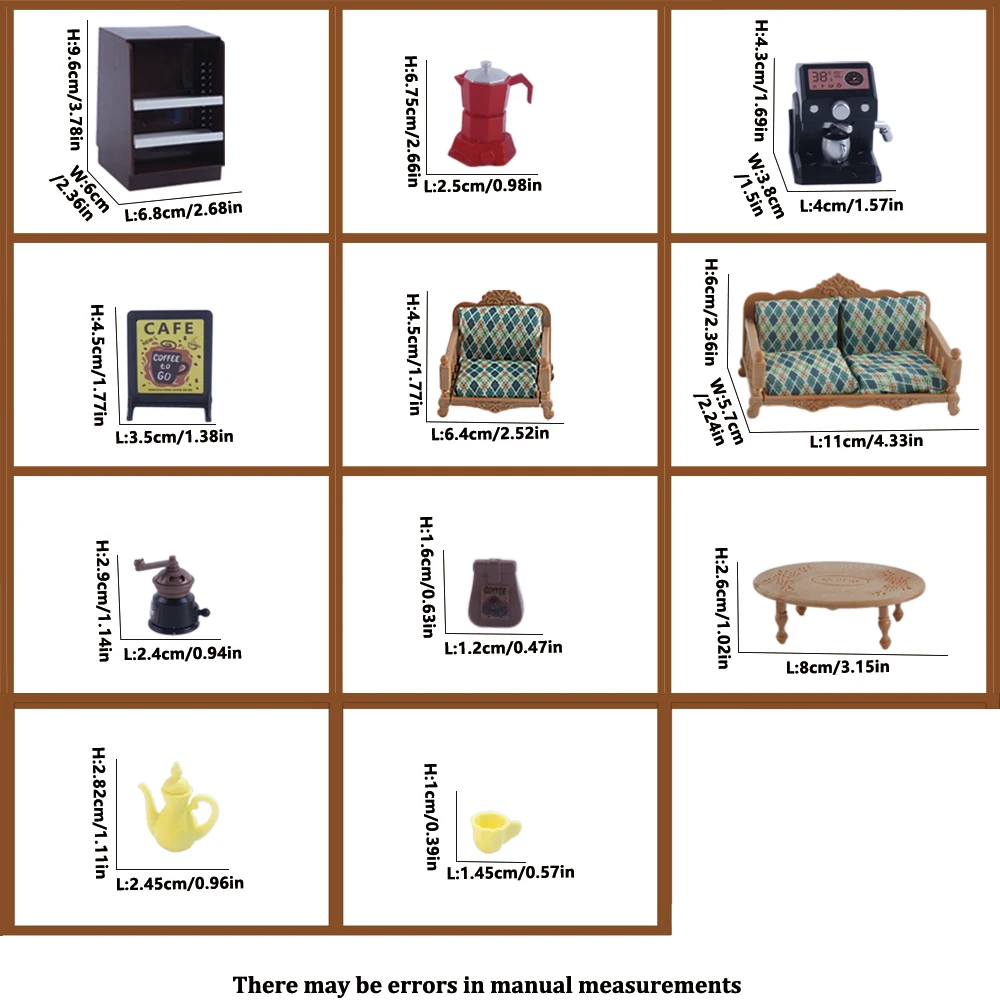 Conjunto de muebles en miniatura para sala de estar, sofá, mesa, máquina de café, modelo 1:12, soporte de exhibición, casa de juegos, juguete para regalo