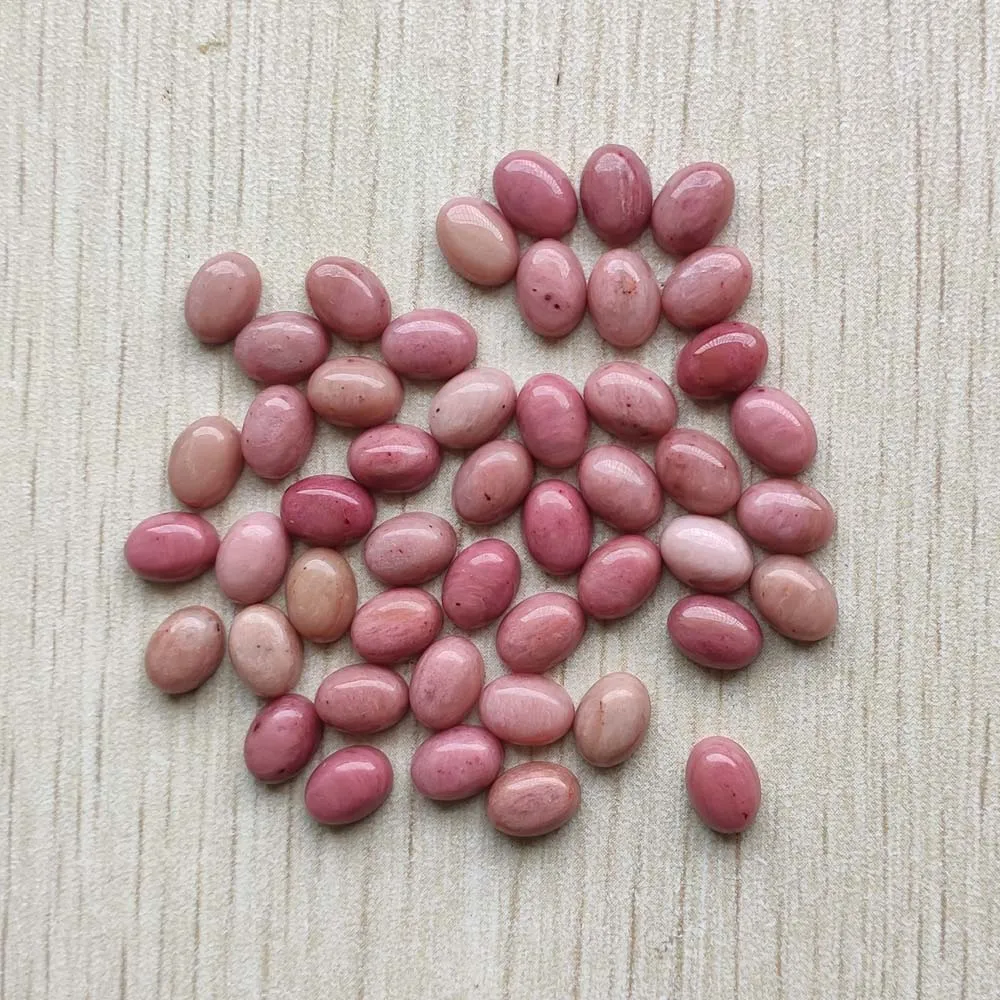 High quality natural rhodochrosite stone Oval CABOCHON 6x8mm beads for jewelry accessories making wholesale 50pcs free shipping