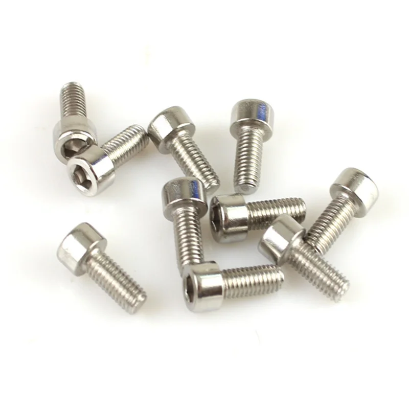 10pcs Bicycle Hexagon Screws Brake Rotor Bolts M5x12mm Stainless Steel Road Bike Fixing Screws Silver Cycling Accessory MTB Part