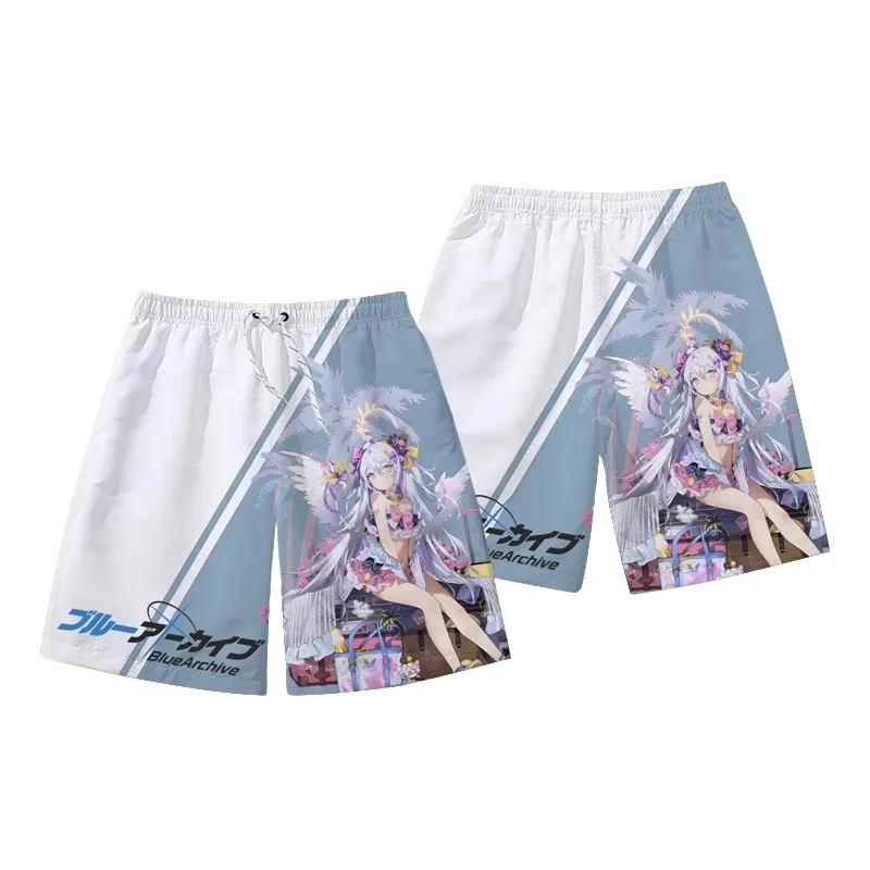 Azul arquivo sorasaki hina shorts 3d impressão dos desenhos animados anime calções de praia dos homens verão 2025 novas mulheres calças curtas esportes crianças inferior