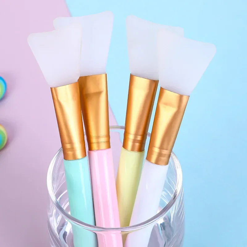 1 Uds. Cepillo de máscara de silicona de Color aplicador de barro Facial Flexible loción corporal crema mezcla cosméticos herramienta de maquillaje de belleza DIY