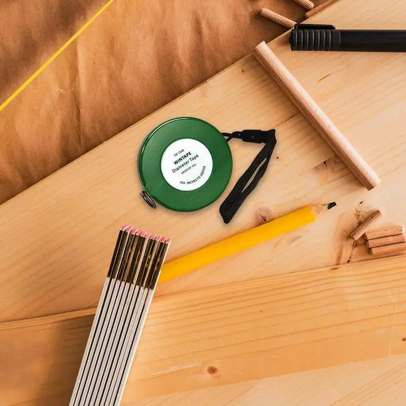 Diameter Circumference Tape Measure Pipe Tape Measuring Tape Imperial & Metric Professional Rolling Measurement Tape Pocket Tree