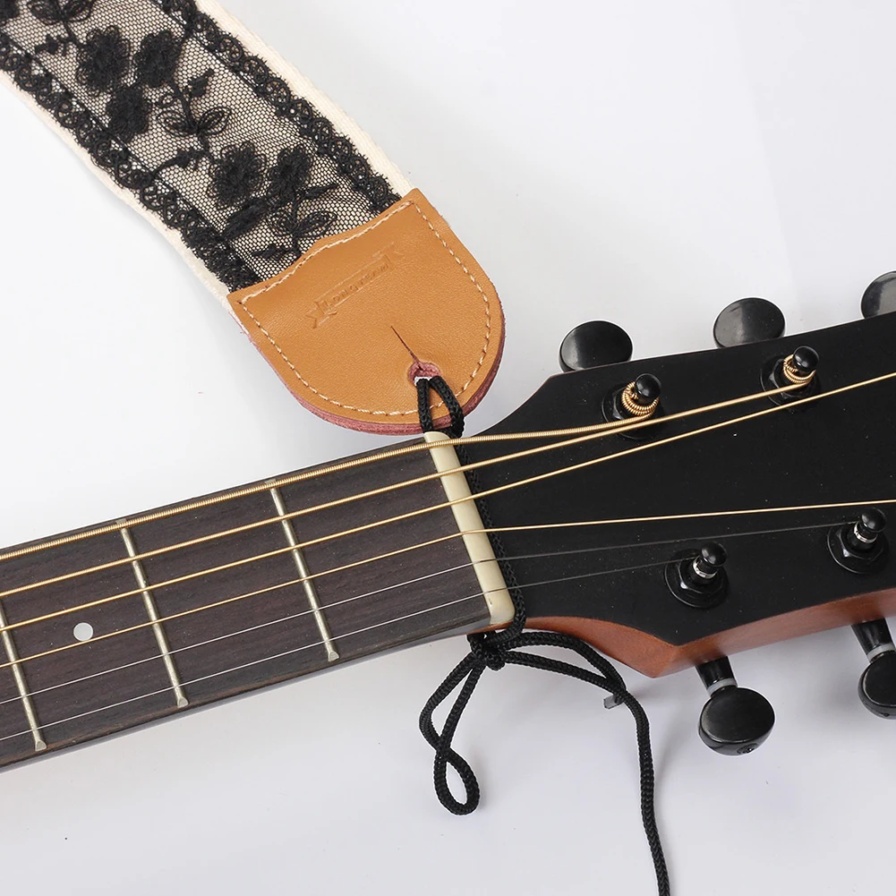 1 set of nylon Guitar Strap Vintage Lace Pattern Shoulder Belt With Picks Universal For Bass Electric Acoustic Guitar Wholesale