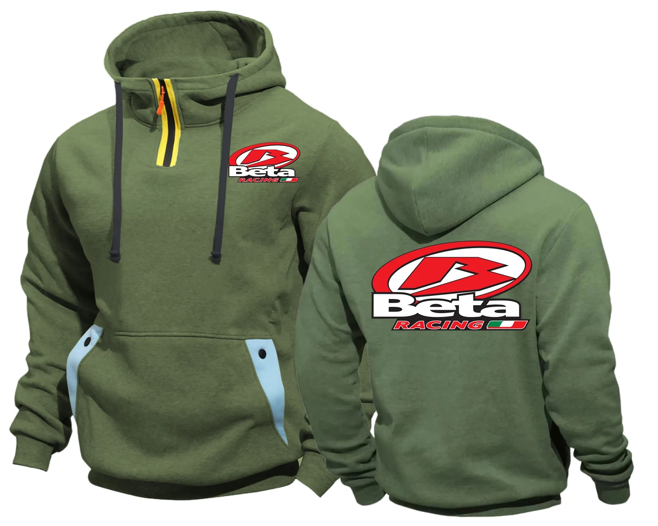 Beta Racing moto hommes voiture sport poche Semi-Zip F1 sweat à capuche vestes sweats veste de Baseball à capuche