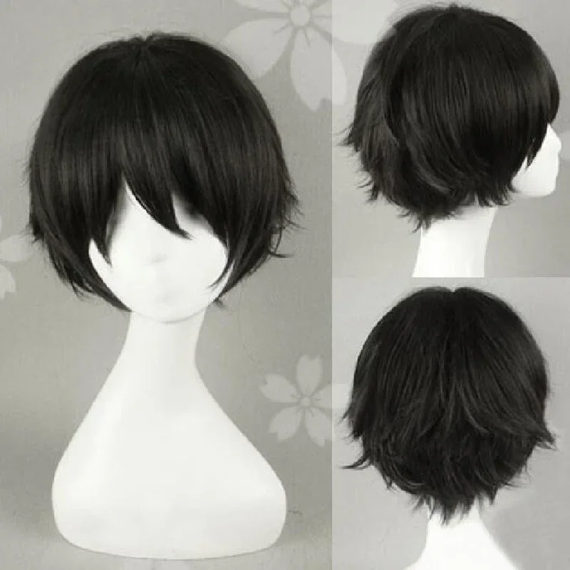 

Anime Haikyuu!! Keiji Akaashi Synthetic Short Black Hair The Future Diary Yukiteru Amano Heat Resistant Cosplay Costume Wig