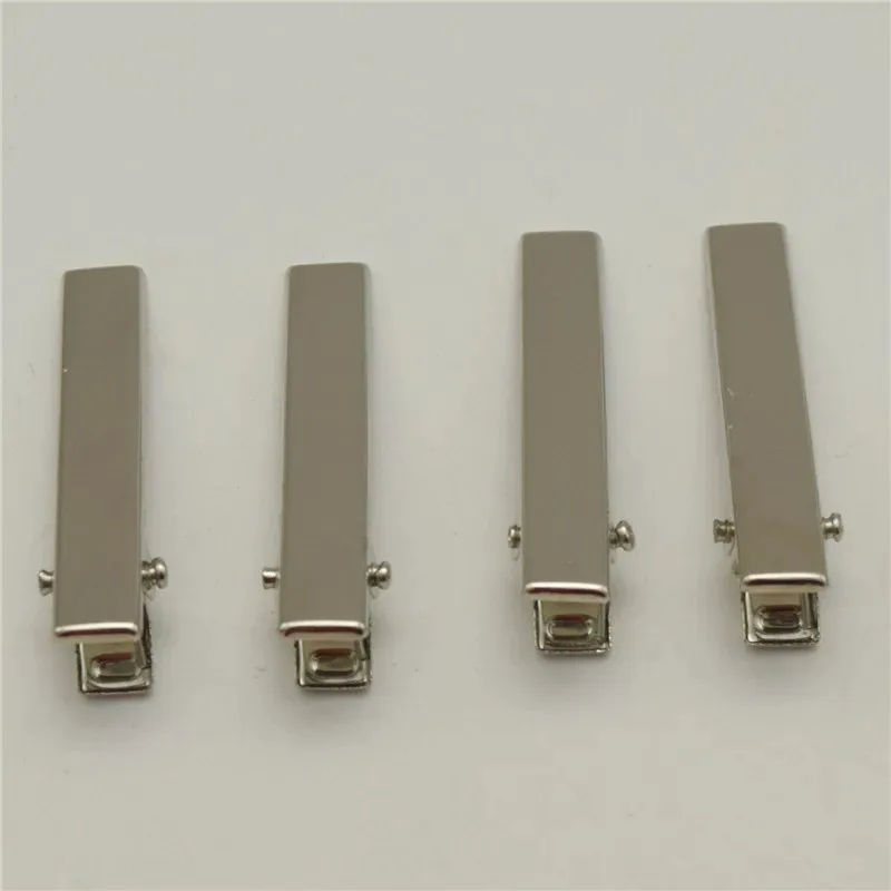 300pcs   4.5cm single prong rectangle plain metal alligator clips with small teeth