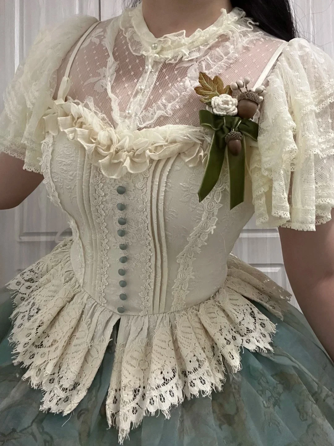 Lolita Sle Lace Sve Base irt Versatile ort Sve loween Inner Wear Ele Fit Polyester Fiber Skin-friendly Bre...