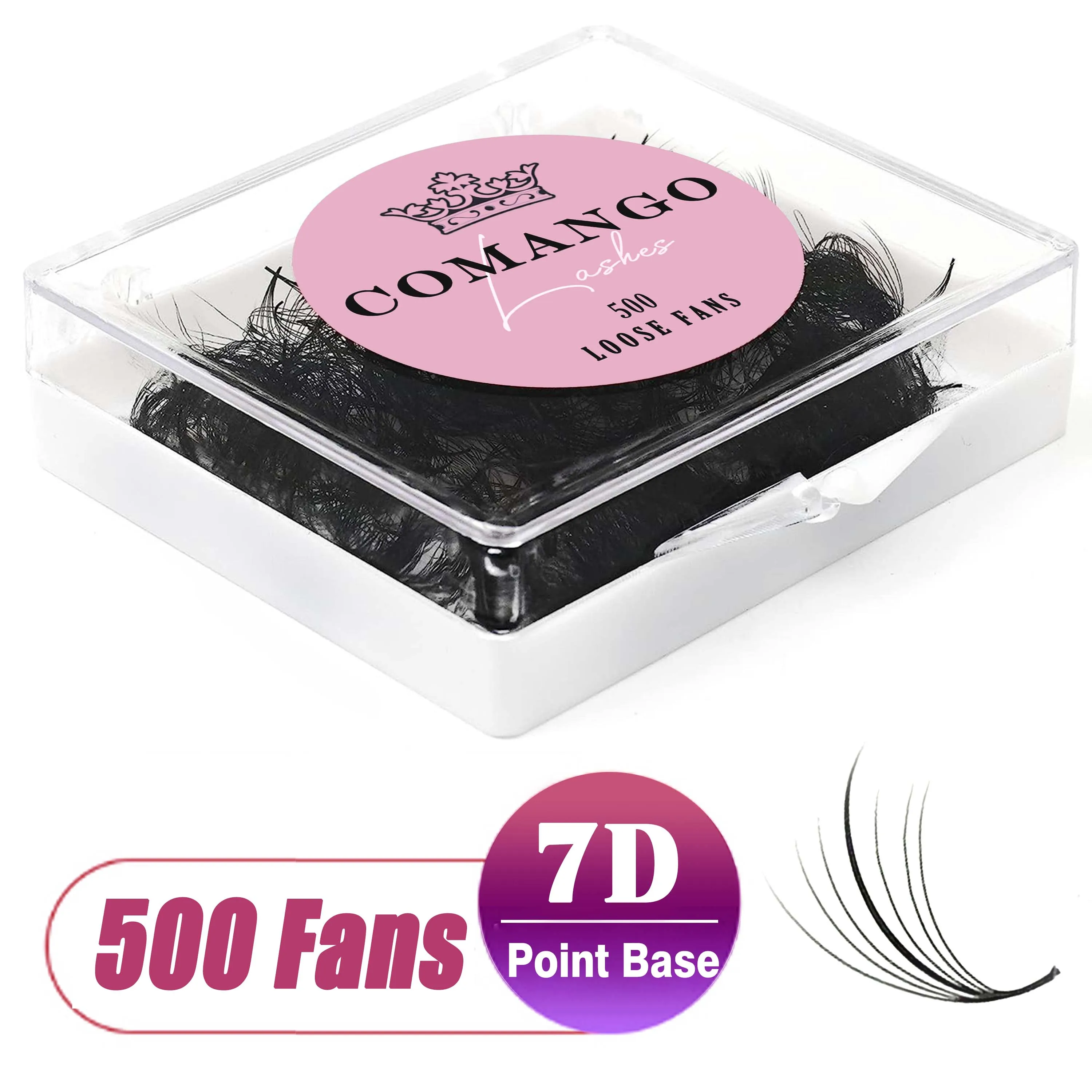 CoMango 500Fans Promade Fans Wimpers Extension Bulk 3/6/7/10/12/14/16D Puntige Stem 0.05/0.07 C/D Krul Premade Volume Fans