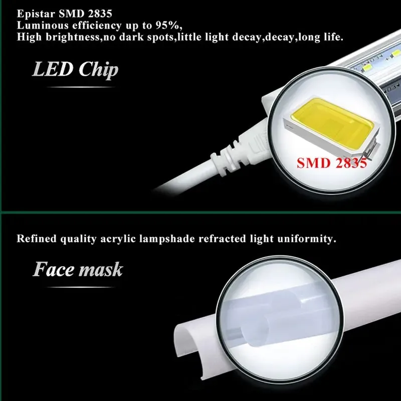 T5 T8 fluorescent lamp LED lamp 30cm 60cm 6w 10W cold white light 110V 220V LED lamp integration, kitchen lighting