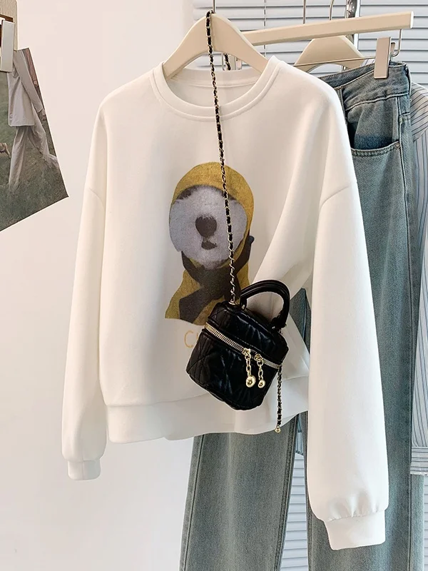 

Korean Japanese High End plus Size Hoodie Autumn Trendy Youthful Loose Casual Thi Warm Overhead T-irt Large Size Women's ...