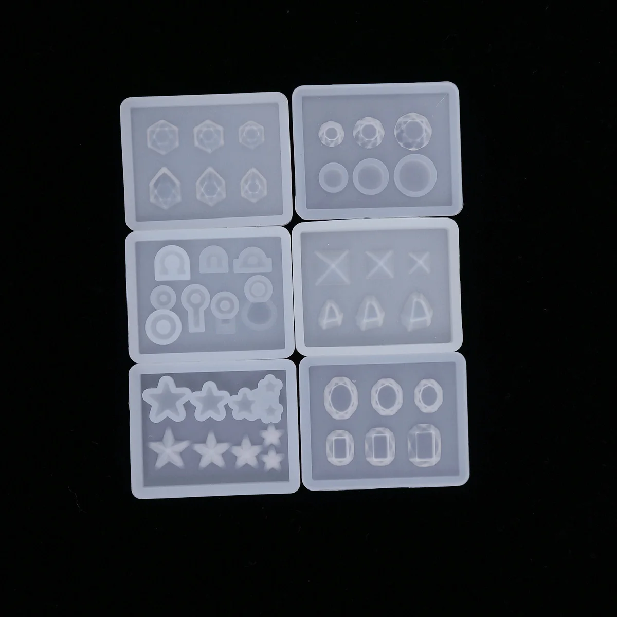 

6 Pcs Beads Making Molds Silicone Jewelry Pendant Rings Resin Casting Reusable DIY Craft Projects H made Tools