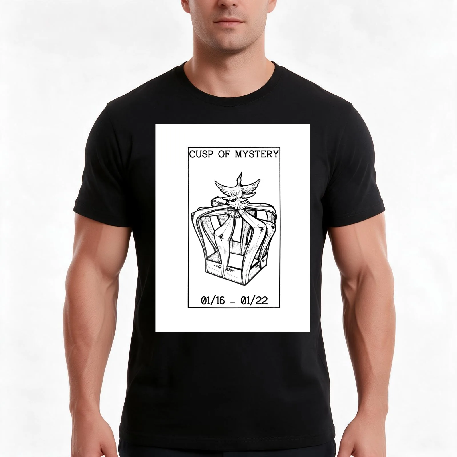 CAPRICORN/AQUARIUS: Cusp of Mystery. ver 2 T-Shirt, Summer Casual Cotton Tee, Oversized Streetwear Tops, Vintage Graphic Print
