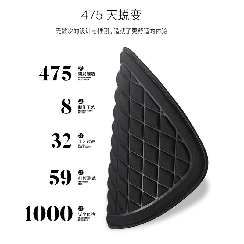 1pc Car Seat Cushion Driver Seat Cushion with Comfort Memory Foam Non-Slip Rubber Vehicles Office Chair Home Car Pad Seat Cover image 4