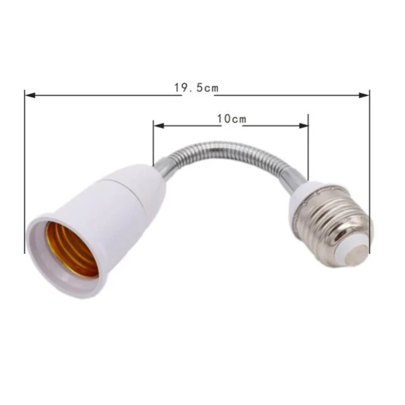 Base de bombilla LED Flexible de 6 tamaños, adaptador extensor de extensión E27 a E27, toma de corriente CA, soporte de tornillo, convertidores,