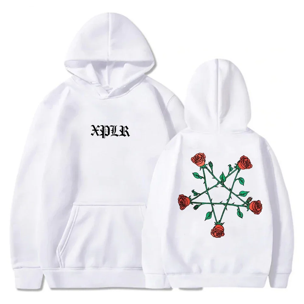 2025 XPLR Sam And Colby Pentagram Roses Hoodie Couples Merch Long Sleeve Streetwear Women Men Hooded Sweatshirt Fashion Clo