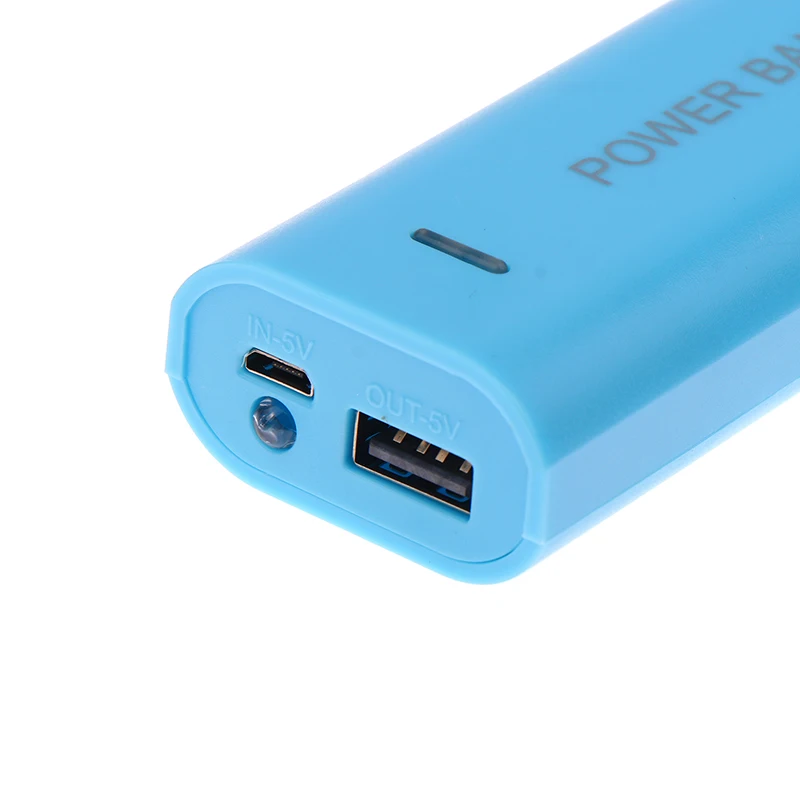 علبة بطارية 18650 محمولة - صندوق باور بانك ثنائي الخلية DIY مع مخرج 5 فولت/1 أمبير وإضاءة مؤشر