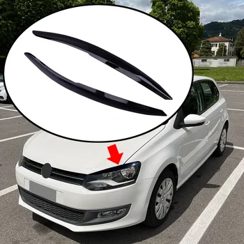 VW 2010 2011 2012 2013 2014 2015 2016 2017 2 個ポロ Mk5 6R ヘッドランプ眉毛まぶたカバー装飾トリムアクセサリー