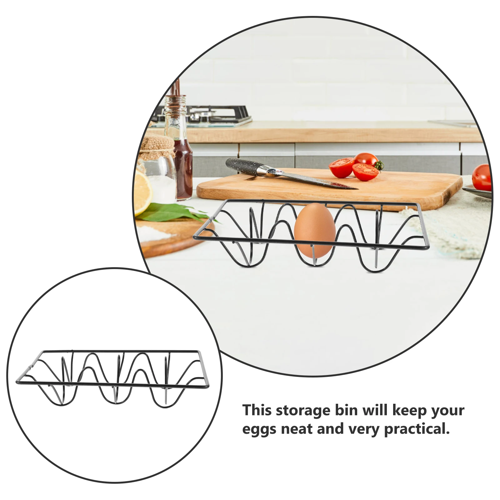 

Large Capacity Organizer Iron Storage Stand Holder Stand Egg Dispenser For Iron Refrigerator Egg Tray Kitchen Use