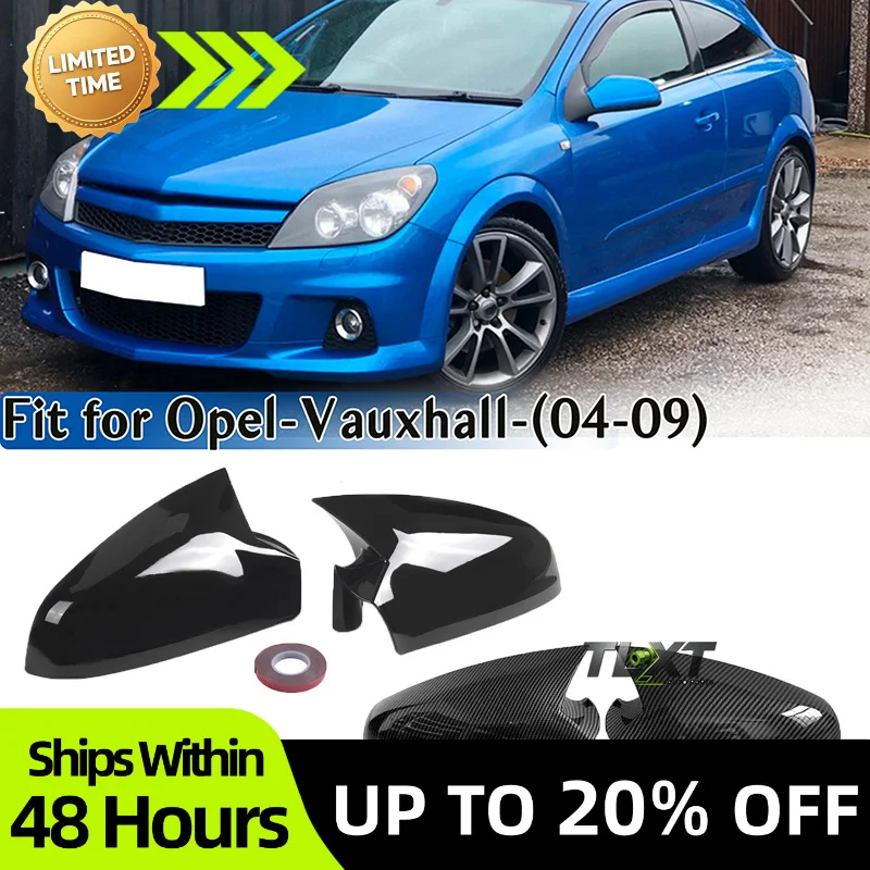 TLXT Rhyming Car Wing Mirror Cover Rearview Mirror Caps OX Horn Style Fit For Opel Vauxhall Astra H 2004-2009 Car Accessories
