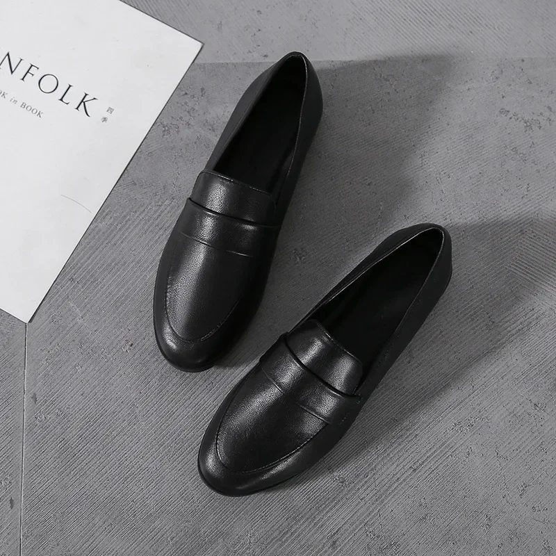 Spring Autumn ladies New Small Leather Shoes Vintage versatile loafers British style fashion anti slip shoes Casual women's flat