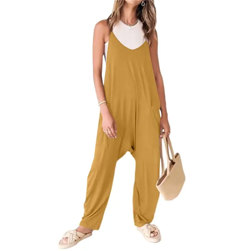 

CYL-Women Casual Summer Overalls Sleeveless Spaghetti Strap Romper Jumpsuits Trendy Beach Vacation Outfits