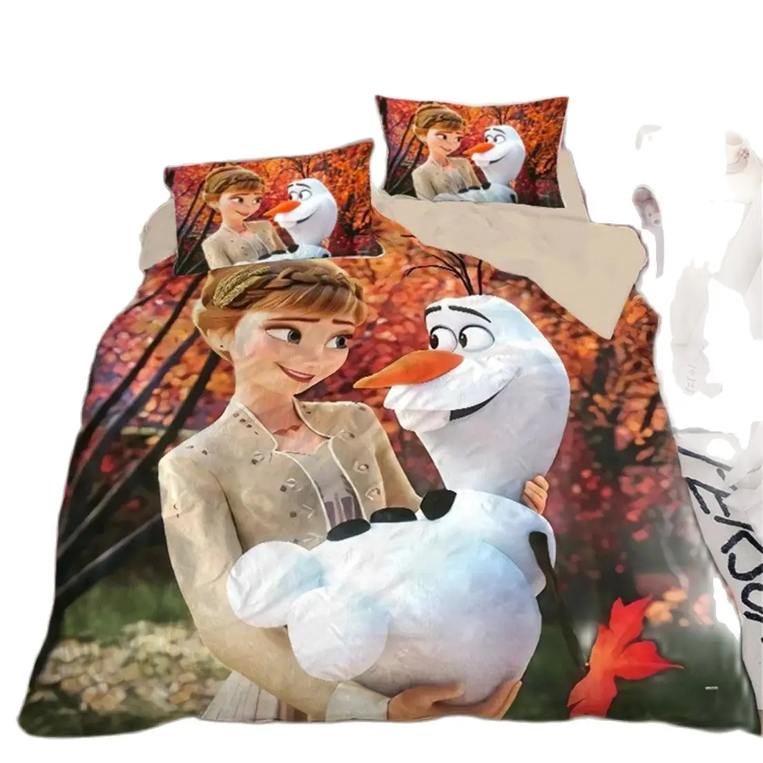 Imagem -03 - Conjuntos de Cama Congelados Disney para Meninos e Meninas Capa de Edredão Colcha Princesa Elsa Anna Solteiro Gêmeo Cama Bonito Presentes de Férias