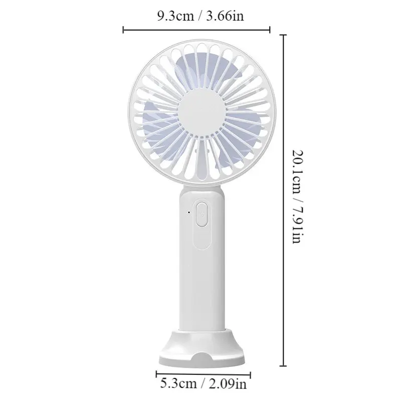 1pc New Portable Fan Office Desktop Multifunctional Folding Headed Small Electric Fan USB Mini Portable High Wind Pocket Fan