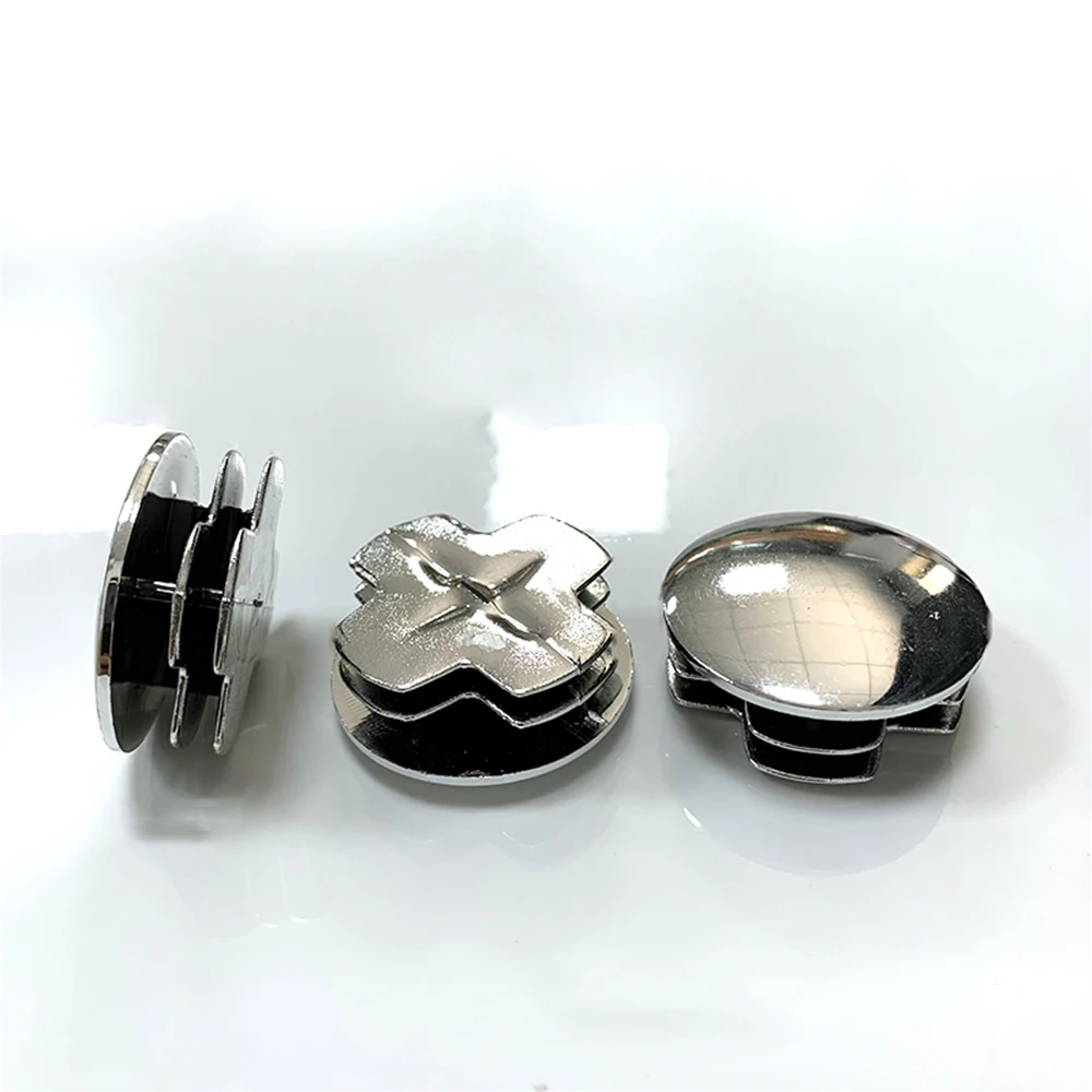 10Pcs Electroplated Plastic Plug Silver Round Pipe Plugs Bung Insert Stopper Stainless Steel Tube Blanking End Cover Caps