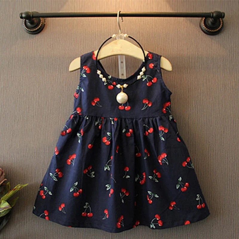 2021 New Summer Girls\' Dress Strap Colorful Casual Sleeveless Party Princess Dress Cute Children\'s Baby Kids Girls Clothing