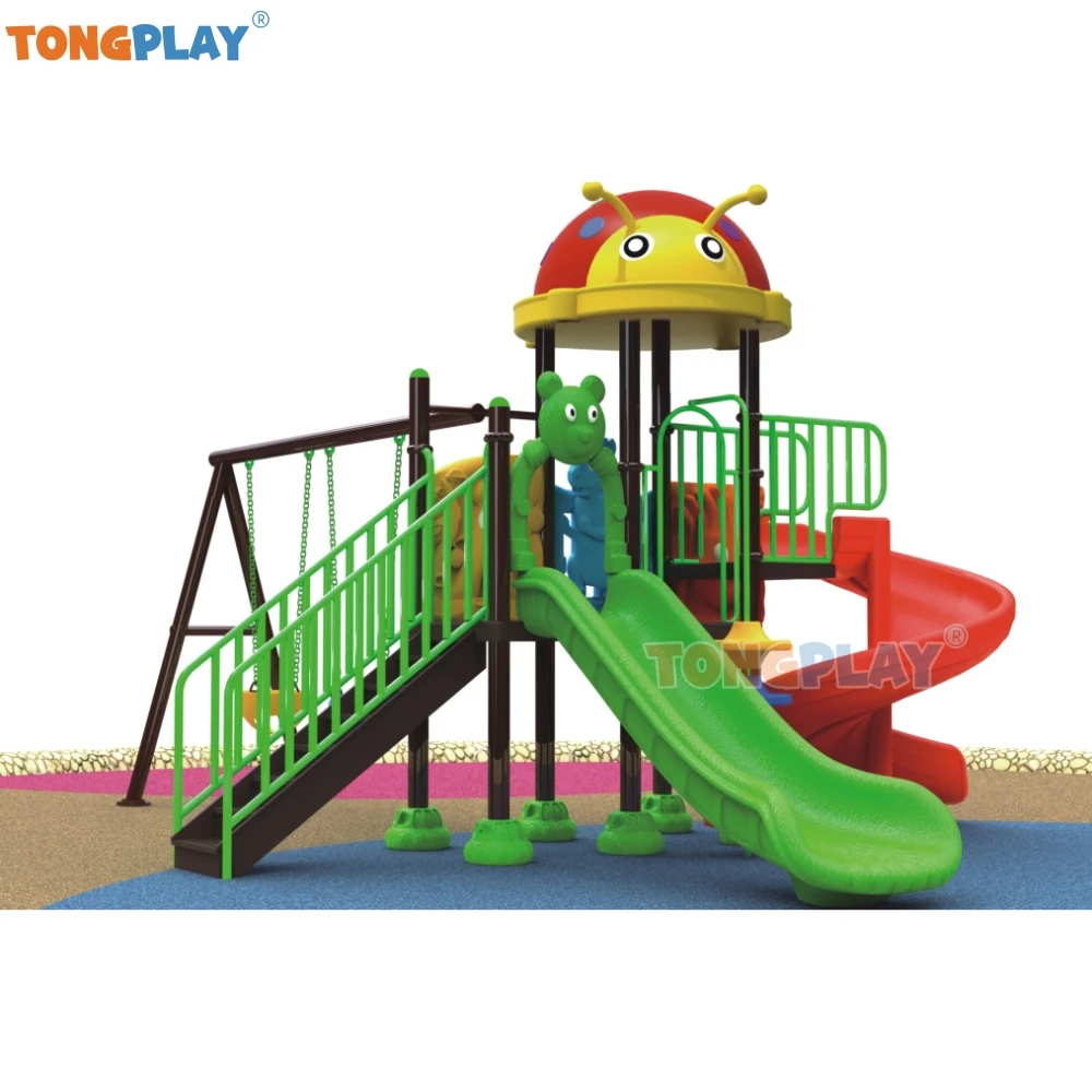 

Plastic slide and swing set Kids outdoor playground plastic slide and playhouse play area structures