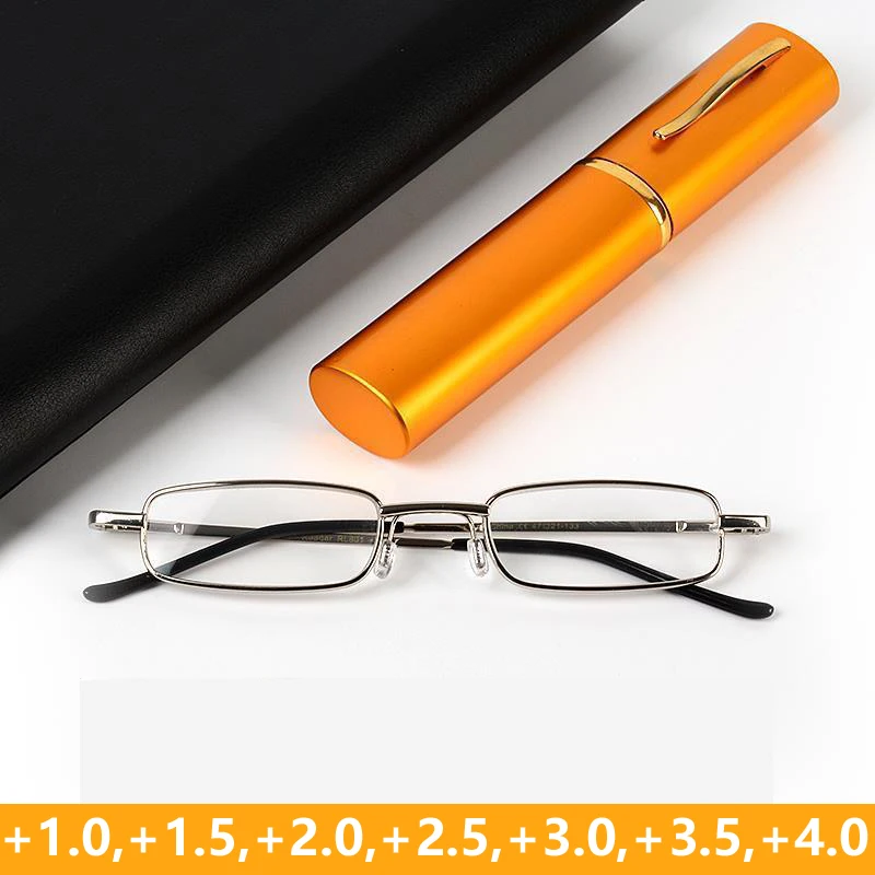 

Mini Portable Reading Glasses Vintage Unisex Men Women Farsighted Glasses Ultra-thin Reading Presbyopia Eyeglasses Diopter