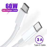 60W C To C Type-C Cable USB C PD Fast Charging Charger Wire Cord For Macbook iPad Samsung Xiaomi Huawei Honor Type C USB C Cable