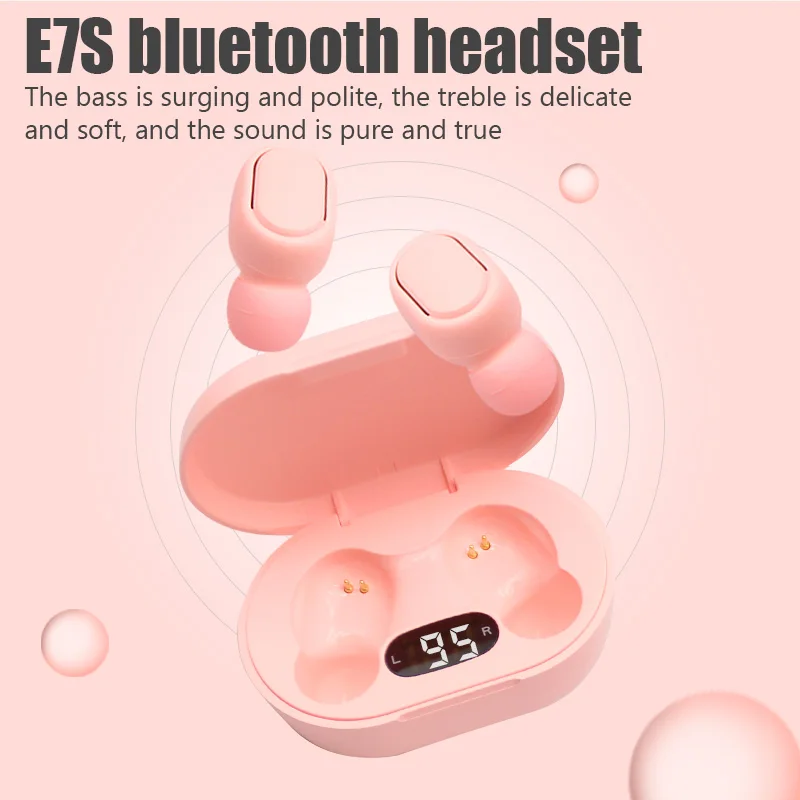 E7S TWS Fone Bluetooth Earphones 5.2 Wireless Headphones Noise Cancelling Earbuds with Mic Wireless Bluetooth Headset for Xiaomi