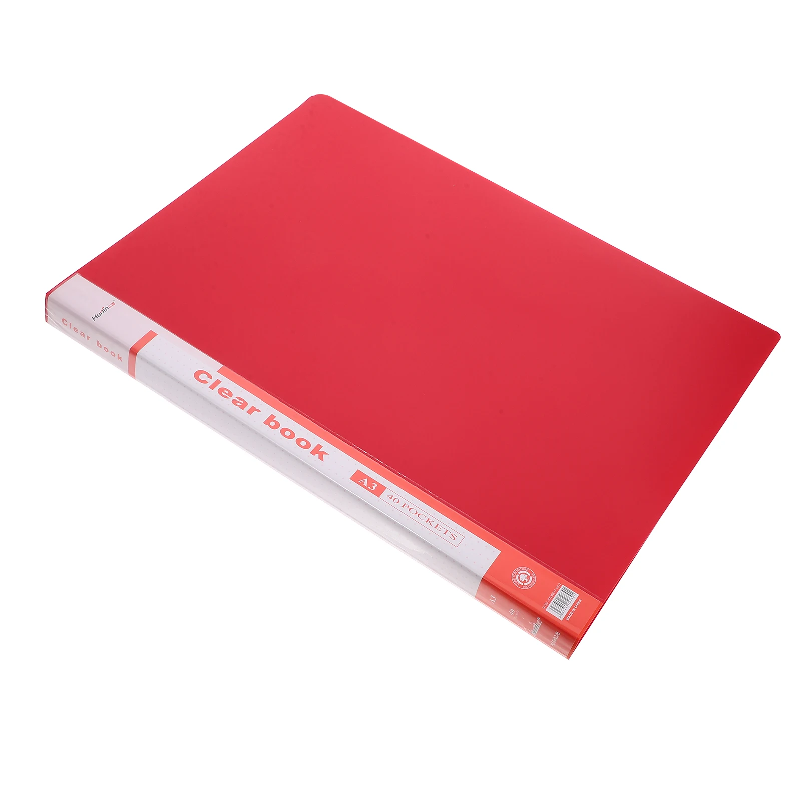 

A3 Transparent File Organizer 40 Pages Red Large Capacity PP Clear Pocket Document Storage Display Folder Plastic Sleeves