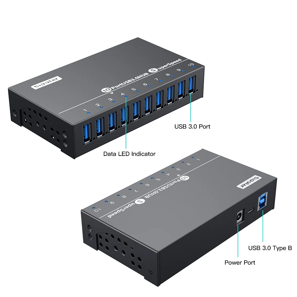 A-103 Sipolar Usb Hub 10 Ports Usb c Docking Station Multiple Device Usb 3.0 Charger