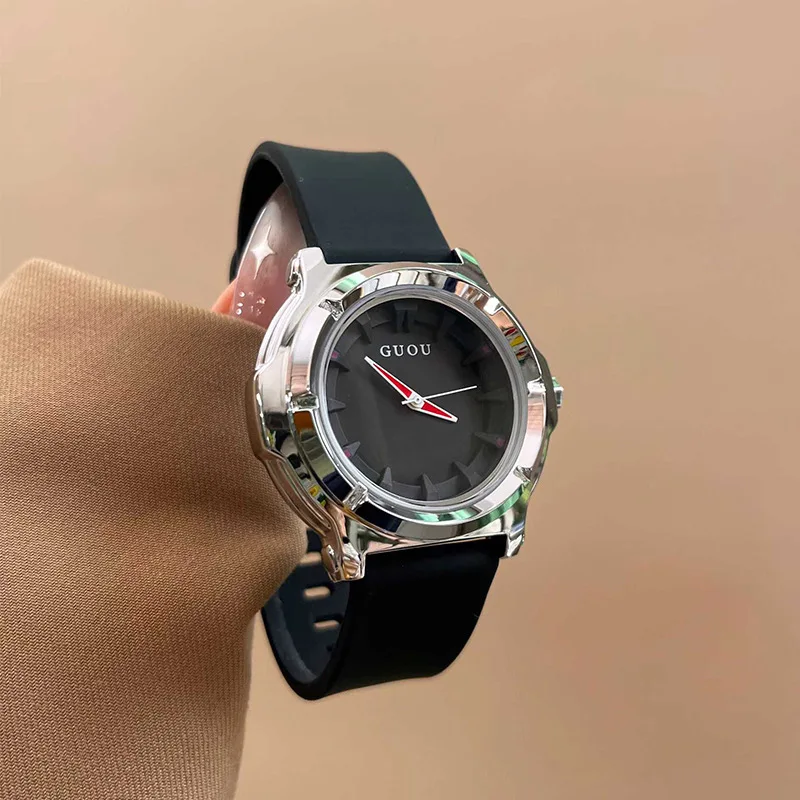 

New Casual And Stylish Large Dial Women'S Watch With Rubber Strap, Elegant Large Dial, High-Quality Luxury Watch, Unique Watch.