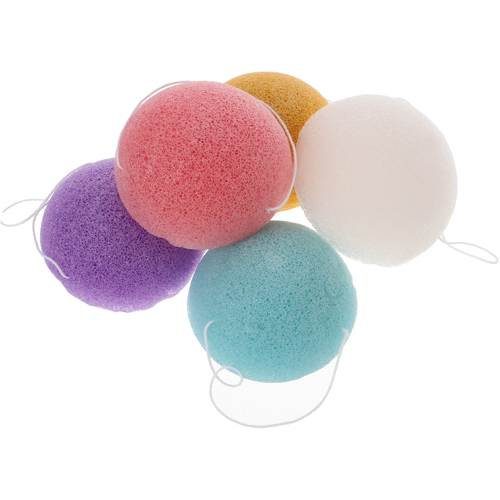 Éponges exfoliantes pour le lavage du visage, 5 pièces, éponges nettoyantes pour le lavage, épurateur exfoliant