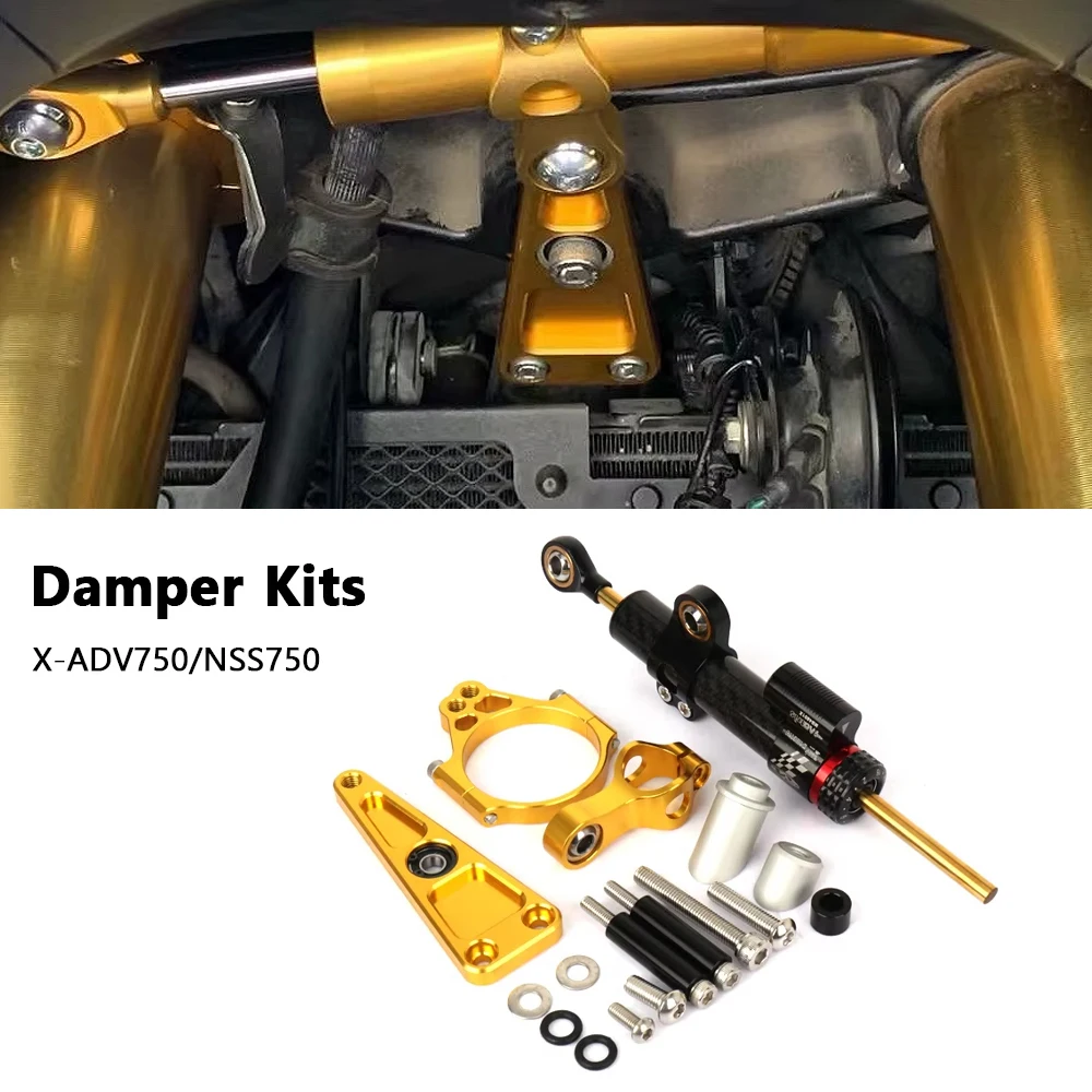 

For Honda XADV 750 X-ADV750 2017- NSS750 2021- Motorcycle CNC Adjustable Steering Damper Stabilizer Bracket Mounting Kit