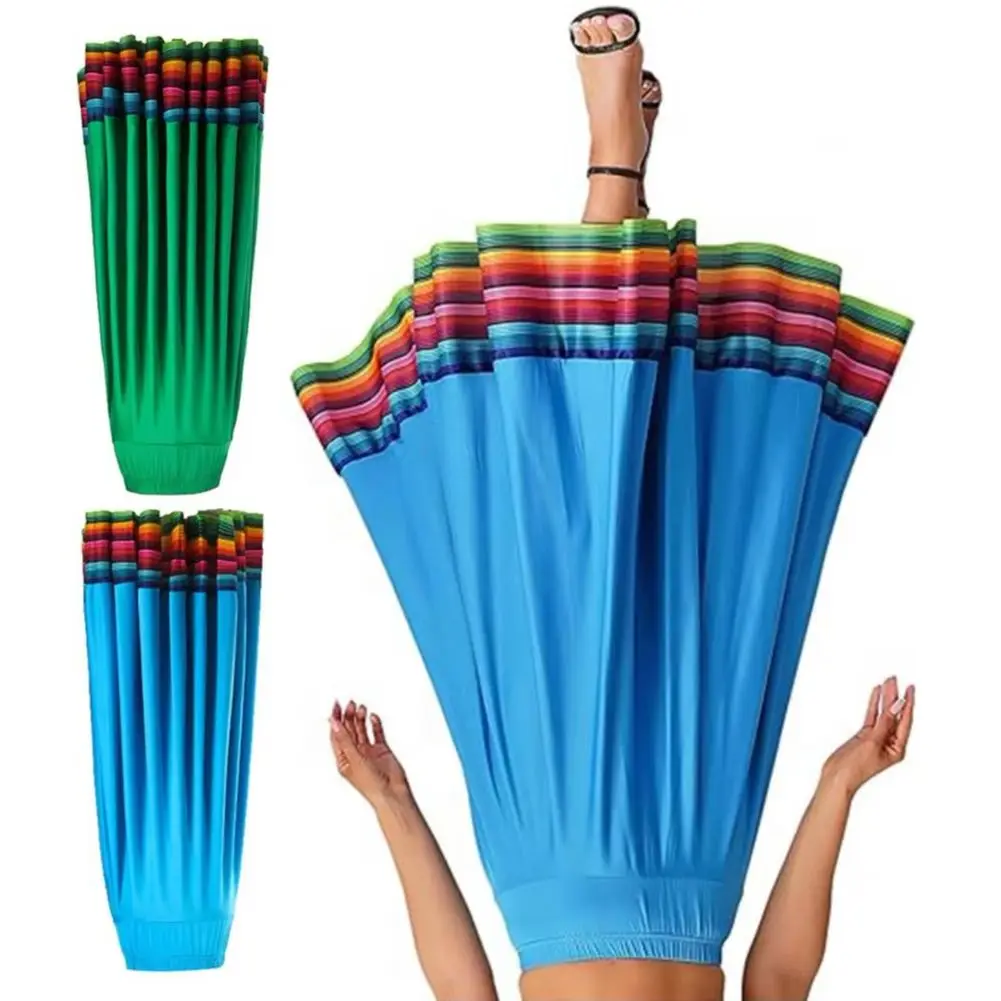 

Mexican Flamenco Performance Skirt Maxi Skirt Folk Dance Skirts Elastic Waist Spanish Swing Skirt Rainbow Large Swing Hem
