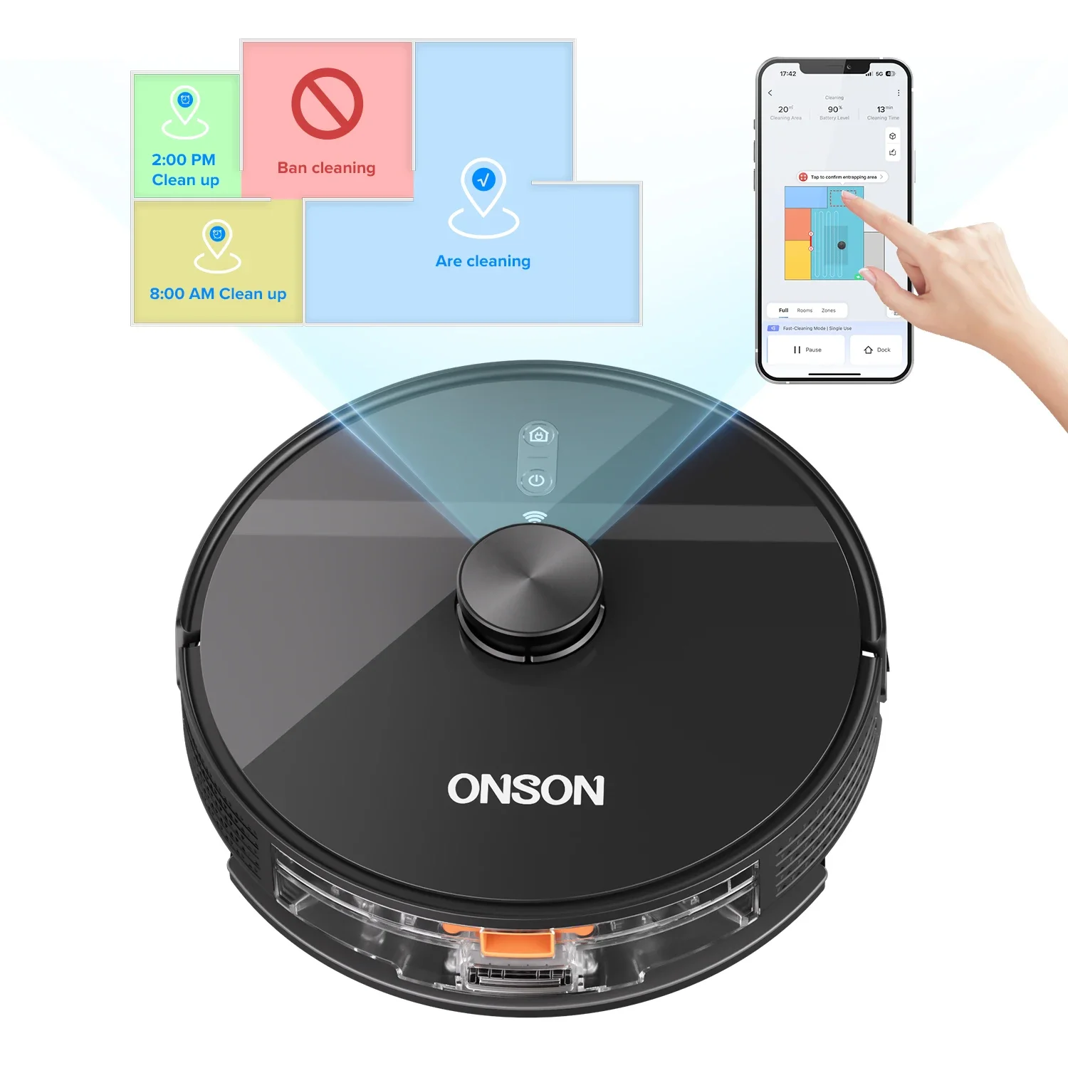 ONSON Real 3000Pa 4000Pa 5000Pa 10000Pa Vacuum Cleaners Smart Home Appliances Robot Vacuum Cleaner Mop Wet And Dry Mixer