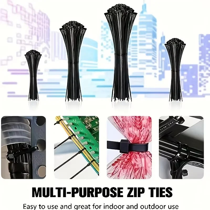 

100pcs Nylon Cable Ties Strong Cable Ties Self-Locking Plastic Industrial Strapping Wire Indoor Outdoor Universal Strapping