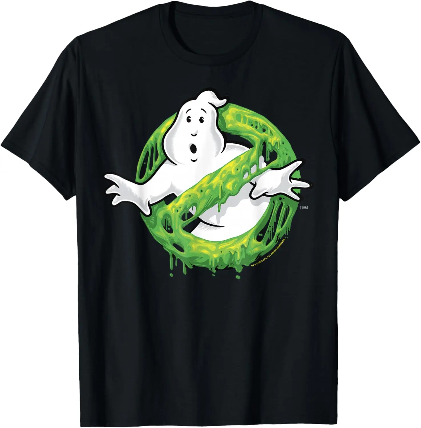 Classic Slime Ghost Logo Graphic T-Shirt Halloween Cotton Short-Sleeve Tee: Fun, Stylish, Breathable, and Casual