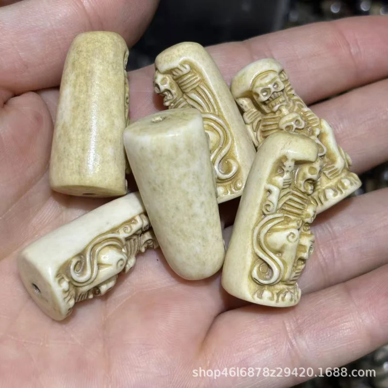 New bone bead with upper and lower holes, woven bracelet necklace, Buddhist beads, fashion accessory