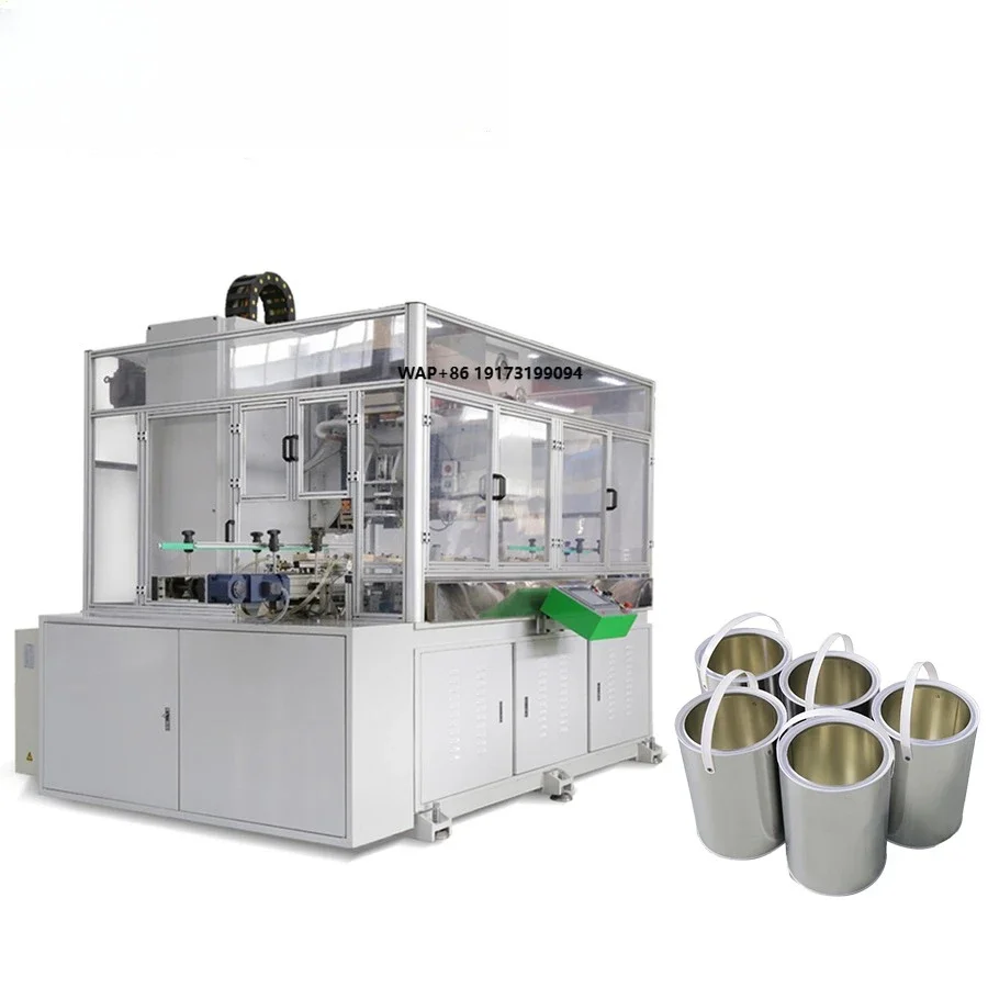 

60cpm 1-5L Gallon Can Steel Chemical Barrel Pail Lugs Making Equipment Plastic Handle Insert Ear Welding Machine