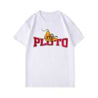 Disney Pluto Printed T-Shirt Sweatshirt for Adults Casual Cotton Crew Neck Short Sleeve Top Children's Men Clothing Unisex Tee
