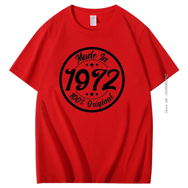 メンズ半袖Tシャツ1972,レトロプリント,コットン,ファッショナブル,原宿